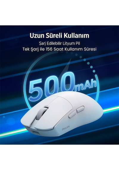 Philips EVNIA Serisi SPK9618 Kablosuz Bluetooth Dual Mod 26000DPI 6 Tuşlu Optik Oyuncu Mouse Siyah