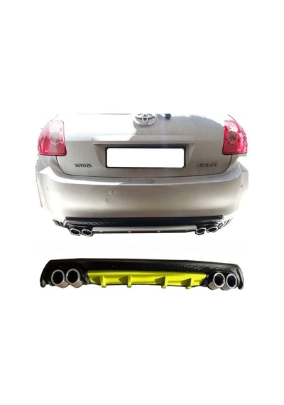 Toyota Auris Sarı Difüzör Çiftli Yuvarlak Egzoz Görünümlü D Tip Difizör