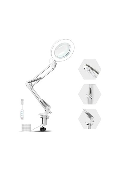 Katlanabilir Led Işıklı Masaüstü Büyüteç - Ayarlanabilir