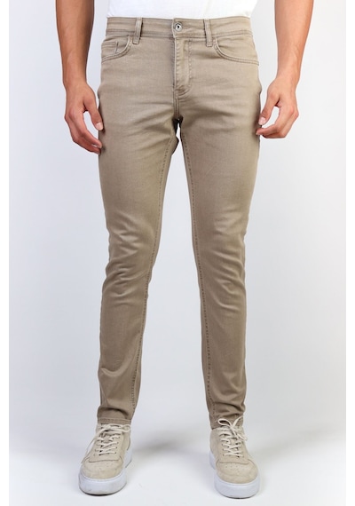 HLT Jeans Erkek Bej Slim Fit Esnek Likralı Jean Kot Pantolon Bej