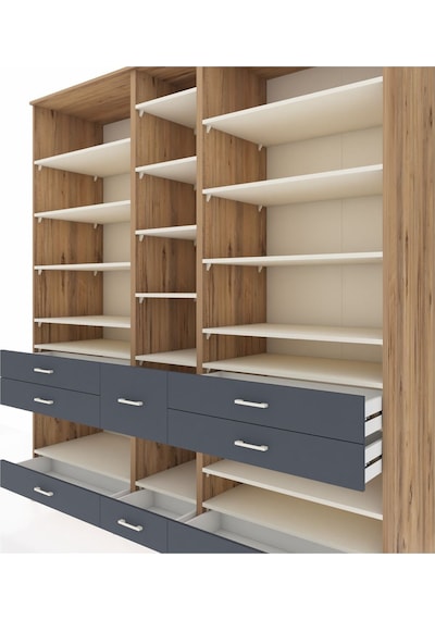 Kronos Dolap 19 Raflı 8 Çekmeceli 220x59x243 Çam-aytaşı/antrasit Aytası/antrasıt Kronos Dolap 19 Raflı 8 Çekmeceli 220x59x243 Çam-aytaşı/antrasit Aytası/antrasıt
