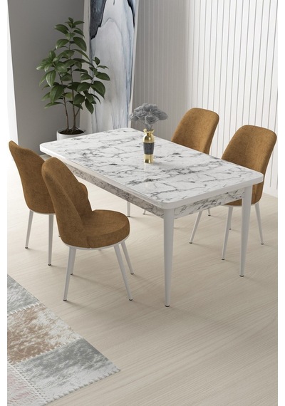 Canisa Nil Serisi 70x110 Sabit Mutfak Masası Takımı Beyaz Mermer Desen Masa 4 Cappucino Sandalye Masa Beyaz Mermer Desen Sandalye Cappucino Canisa Nil Serisi 70x110 Sabit Mutfak Masası Takımı Beyaz Mermer Desen Masa 4 Cappucino Sandalye Masa Beyaz Mermer Desen Sandalye Cappucino