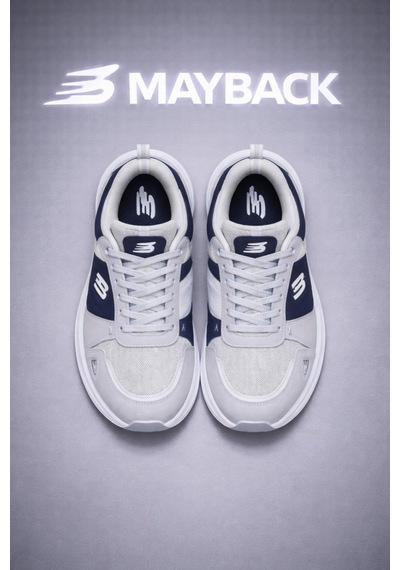 Mayback Erkek Günlük Ortopedik Sneaker Spor Ayakkabı Gri - Lacivert