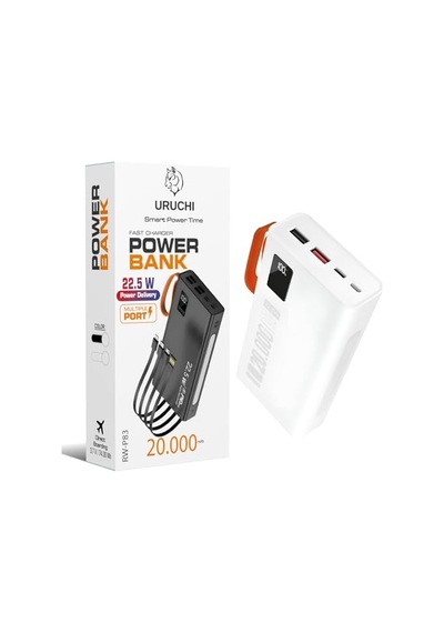 Rowi 10000 Mah Powerbank Cep Boy , Dijital Led Göstergeli Taşınabilir Şarj Cihazı, Type-c &amp Micro Usb Giriş,