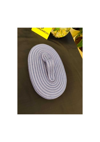 Hasır Jüt Sepet Oval Kapaklı Organizer Düzenleyici 30x20x10 Cm İndigo İndigo