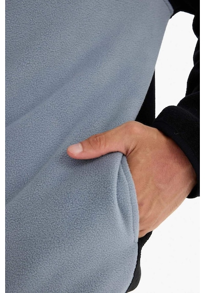 Defacto Relax Fit Yarım Balıkçı Yaka Fermuarlı Polar Hırka F0449ax25aubk81 Siyah-bk81