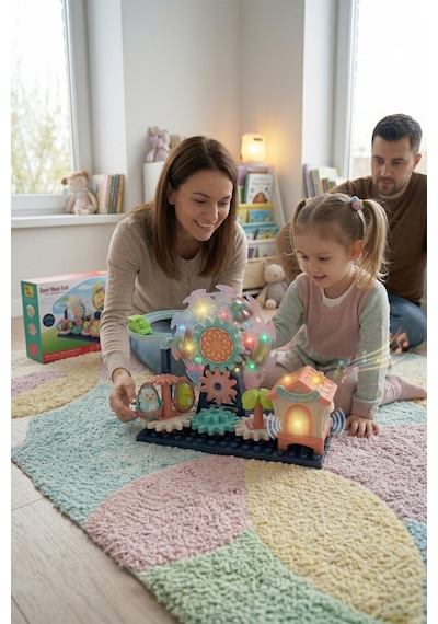Ogi Mogi Toys Işıklı Ve Sesli Dönme Dolaplı Penguenli Lunapark Oyun Seti