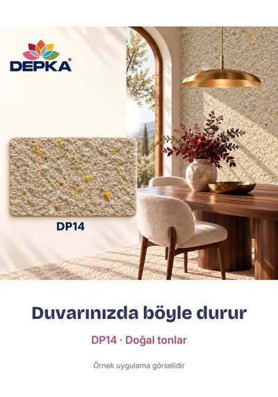 Depka Pamuk Sıva Dp14 2 Kg 7-8 M² İpek Sıva Alternatifi Isı Ve Ses Yalıtımlı Dekoratif Sıva