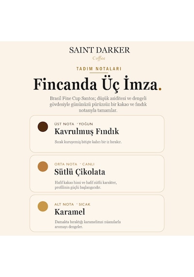 Saint Darker Brasil Fine Cup Santos Single Origin Çekirdek Kahve 1 KG