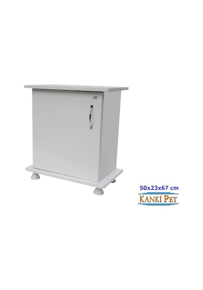 Kanki Pet Mdf Akvaryum Sehpa Beyaz Düz 50 x 23 x 67 CM