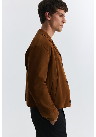 Antioch Crop Fit Suni Süet Ceket Camel