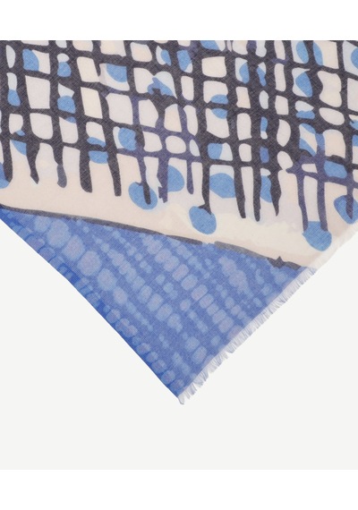 Yargıcı Geometrik Desenli Şal 26yksl1121x 021 Mavi