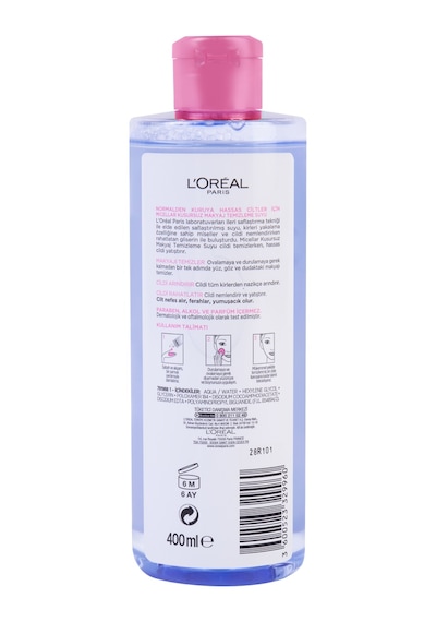 L'Oreal Paris Micellar Normalden Kuruya Hassas Ciltler için Kusursuz Makyaj Temizleme Suyu 400 ML