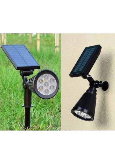 7W Solar Güneş Enerjili Kazıklı Çim Armatür & Bahçe Aydınlatma-Beyaz Işık