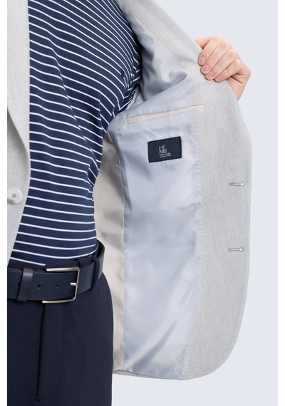 Hatemoğlu Gri Slim Fit Mono Yaka Klasik Ceket