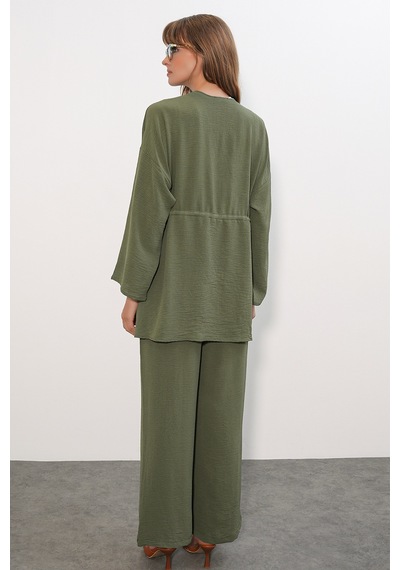 Bigdart Kadın Ayrobin Kimono Pantolon İkili Takım 30101 - Haki
