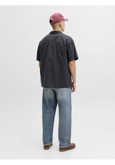 Jack & Jones Jjebreeze Lınen Blend Resort Shırt Siyah Erkek Gömlek 12288594