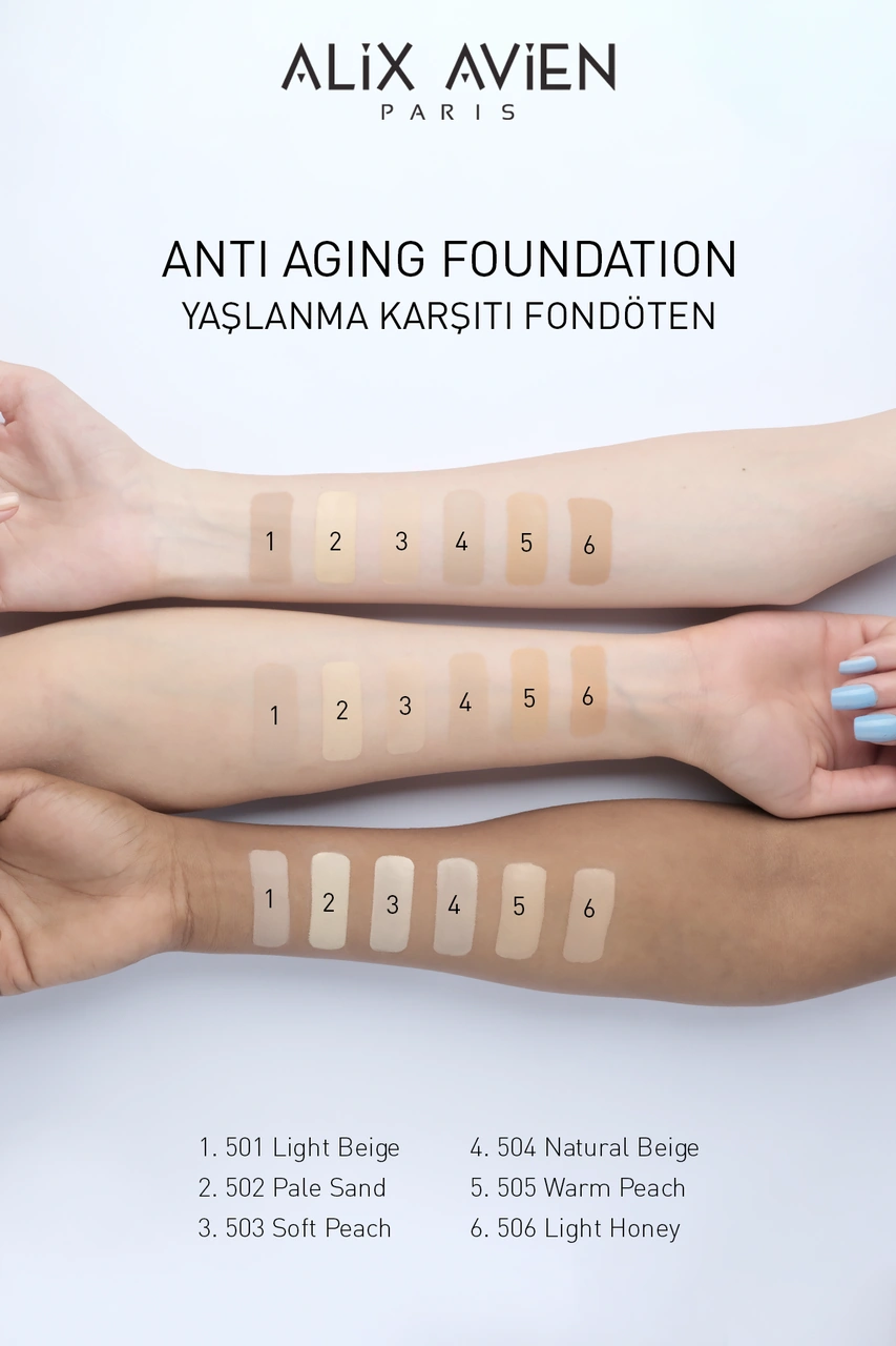 Alix Avien Vitamin İçeren Nemlendirici SPF15+ Fondöten- Foundation 504 Natural Beige
