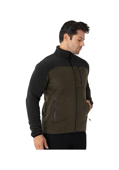 Crozwise Erkek Tam Fermuarlı Polar Sweat Haki