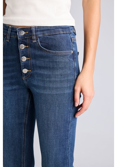 Defacto Mıa Düğmeli Flare Fit Normal Bel Jean Pantolon I4311ax26wnnm34 Mavi-nm34