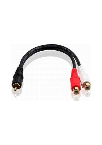 Y Kablo 1 Erkek 2 Dişi Rca Kablo 30 Cm Spletter Kablo