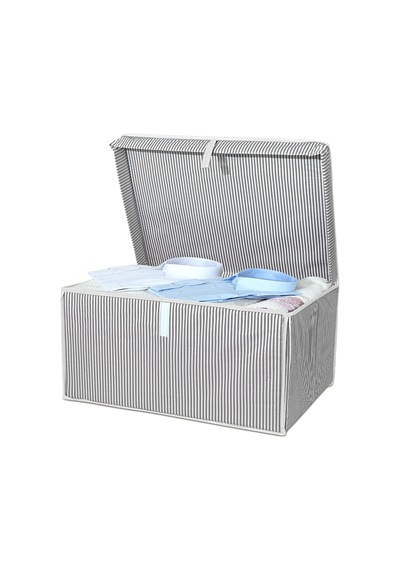 Çok Amaçlı Kapaklı Hurç Saklama Kutusu Organizer Mega 60 X 40 X 30 Cm Gri Gri