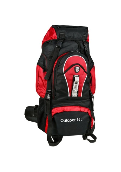 Cakard Unisex Dağcı Sırt Gezi Seyahat Kamp Çantası 65+10 Lt Kırmızı