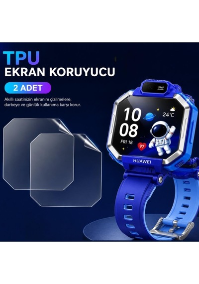 Huawei Watch Kids X1 İle Uyumlu Ekran Koruyucu Tpu, Tam Kaplayan Akıllı Saat Koruması 2 Adet, Çizilmeye Dayanıklı Şeffaf Koruma Çok Renkli