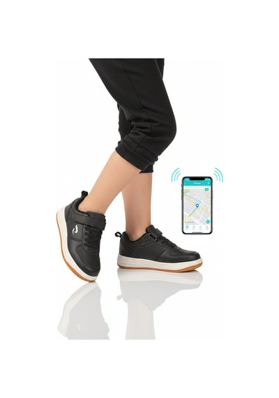 Siyah Gps Takip Özellikli Unisex Çocuk Spor Ayakkabı Follow F
