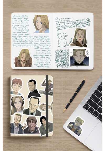Monster Anime Telefon Laptop Bullet Journal Yapışkanlı Folyo Sticker Paketi 22 Adet Çok Renkli
