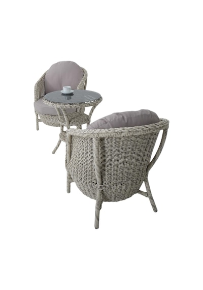 Conjunto Rattan Dedikodu Balkon Bahçe Takımı 2+1 Rehome Bej