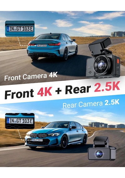 Vantrue Element2 Pro 4k Uhd + 2.7k Qhd 5ghz Wi-fi Araç İçi Kamera
