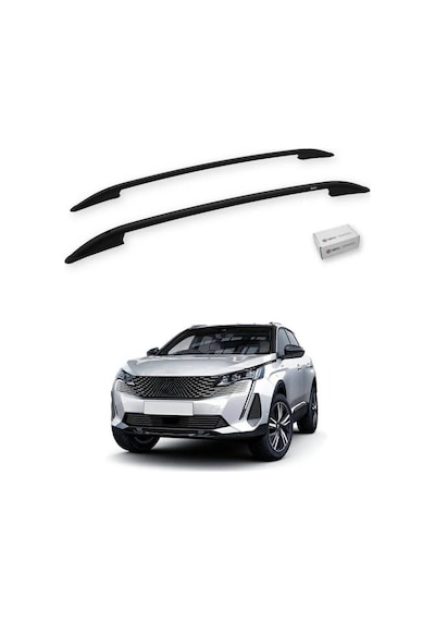 Turtle Peugeot 3008 P84 2017-2024 Tavan Çıtası Crown Siyah