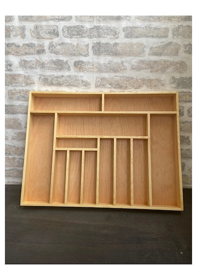 60x45 Cm Ayfiwood Ahşap Kaşıklık Çekmece İçi Yemek Takımı Ve Servis Gereçleri Düzenleyici Organizer