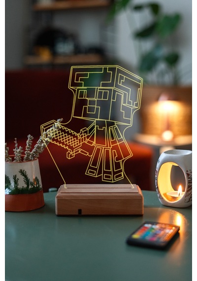 Oyunculara Hediye 3D Gaz Maskesi Led Gece Lambası
