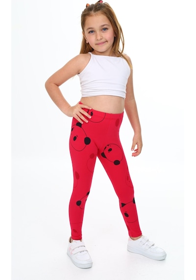 Toontoy Kids Toontoy Kız Çocuk Baskılı Tayt Koyu Fuşya