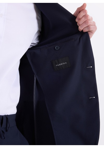 Fabrika Lacivert Erkek Slim Fit Çizgili Ceket Napoli- Ft- 2a