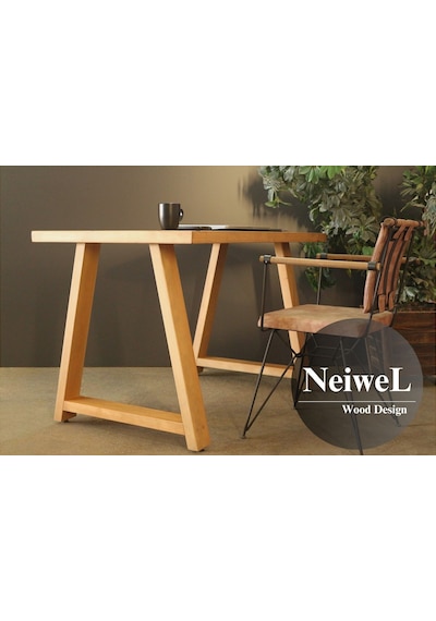 Neiwel Mies Doğal Ahşap Çalışma Ve Ofis Masası-70cm-180cm Açık Ceviz