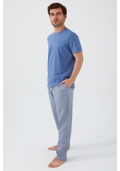 Eros Arnetta 2539 Kısa Kol Erkek Pijama Takım Okyanus Mavi