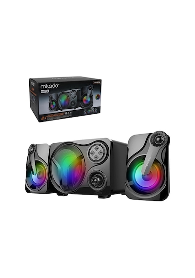 Ses Sistemi Pc 2+1 Usb/Fm/Sd/Bt Rgb Işıklı Mikado  Md-Bt28