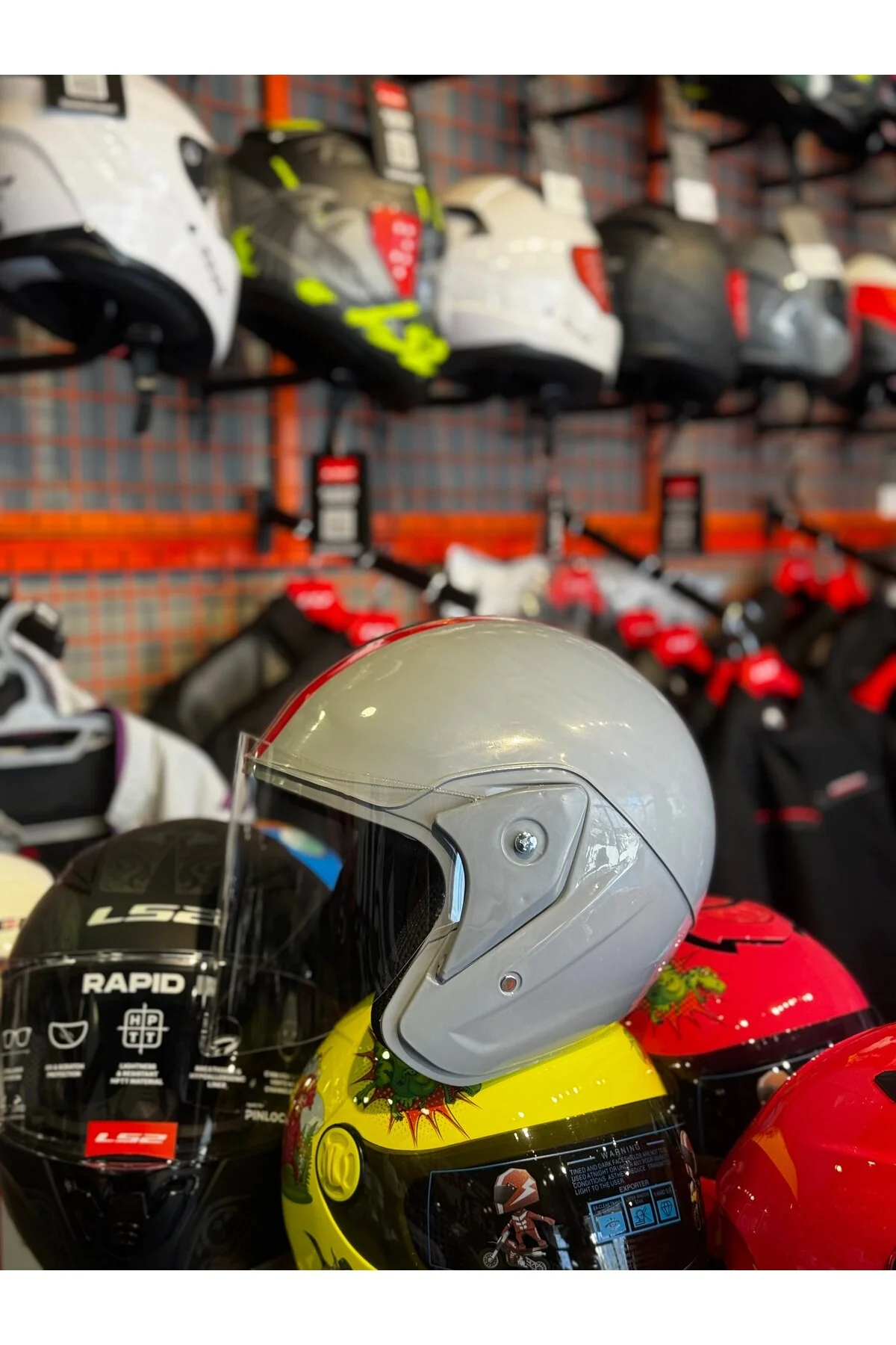 Yarım Model Kask - Açık Kask,motosiklet Kaskı L Beden Kafa Ölçümü 59/60 Cm Açık Gri