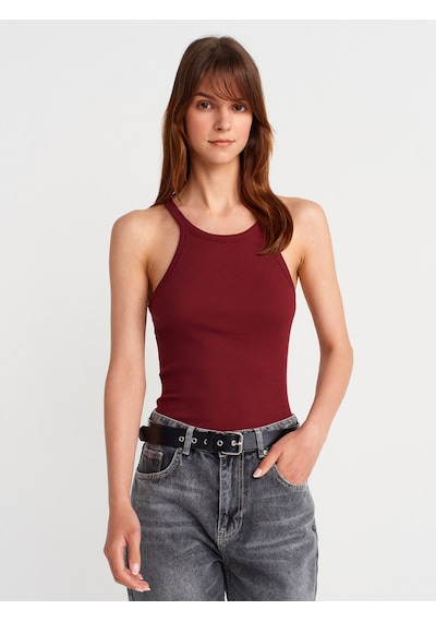 Dilvin 21143 Kolsuz Askılı Top-açık Bordo Açık Bordo