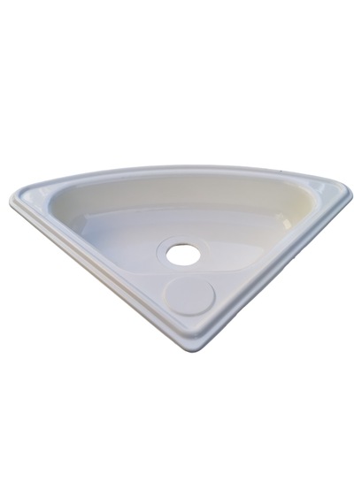 Üçgen Evye Lavabo. Tekne Evyesi. Karavan Evyesi. Beyaz 30x30cm
