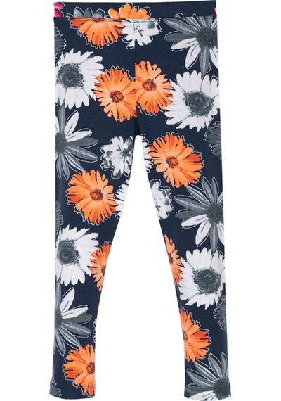 Lovetti Kız Çocuk Stylized Sunflower Desenli Ince Mevsimlik Tayt 4148 Çok Renkli