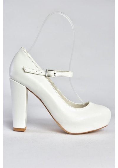 Fox Shoes Beyaz Platform Topuklu Kadın Ayakkabı M348007209 Beyaz