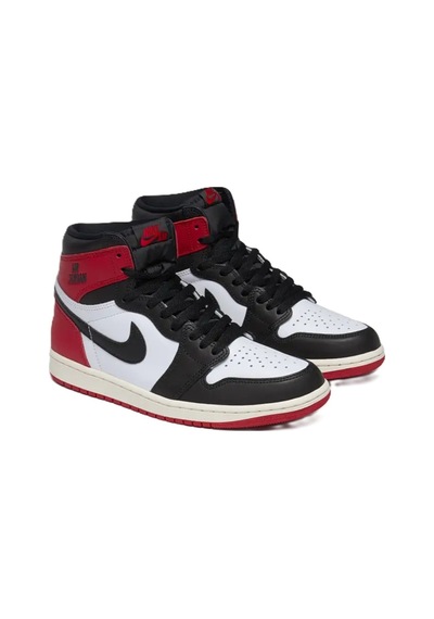 Nike Air Jordan 1 Retro High Og Unisex Sneaker Hakiki Deri Bilekli Günlük Spor Ayakkabı Beyaz Kırmızı Beyaz-kırmızı