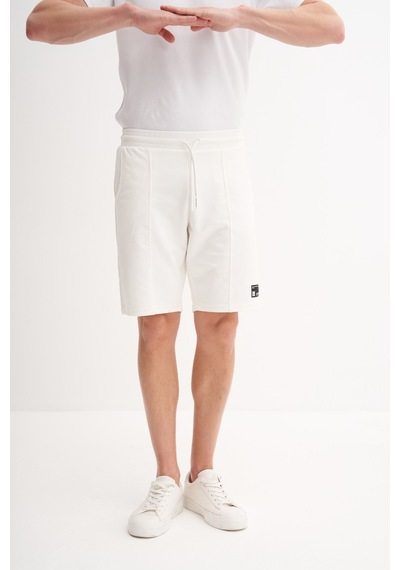 Cazador Slim Fit Örme Bermuda Süet Şort Ekru