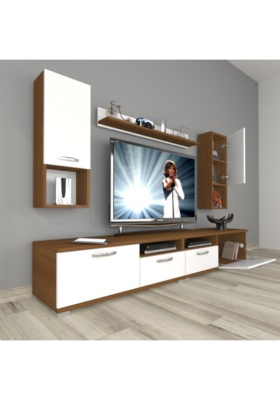 Decoraktiv Eko 5220da Slm Tv Ünitesi Tv Sehpası - Ceviz Beyaz Ahşap - Beyaz