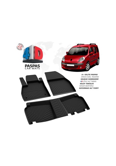 Renault Kangoo 4d Araca Özel Havuzlu Kauçuk Paspas 2008 Ve Üzeri