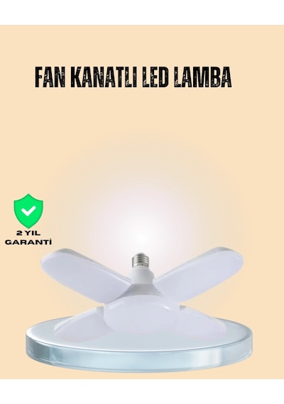 Hubrendy Tekno Yüksek Işık Güçlü Led Ampül 4 Kollu Katlanır Pervane Tasarım